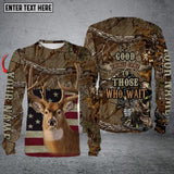 Maxcorners Personalized Name Deer Hunting Long Sleeve Shirt