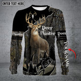 Maxcorners Personalized Name Deer Hunter Long Sleeve Shirt