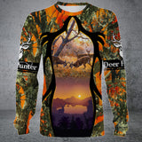 Maxcorners Personalized Name Deer Hunting Long Sleeve Shirt