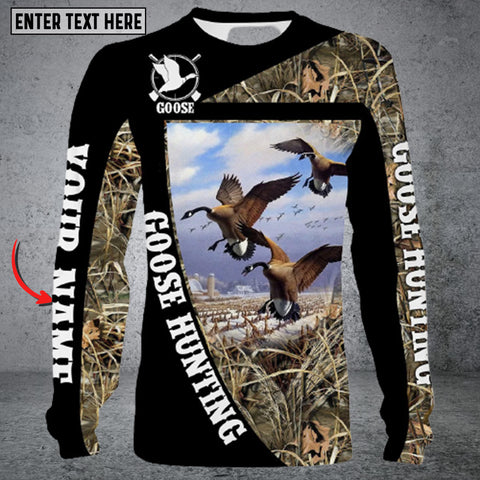 Maxcorners Personalized Name Goose Hunting Long Sleeve Shirt