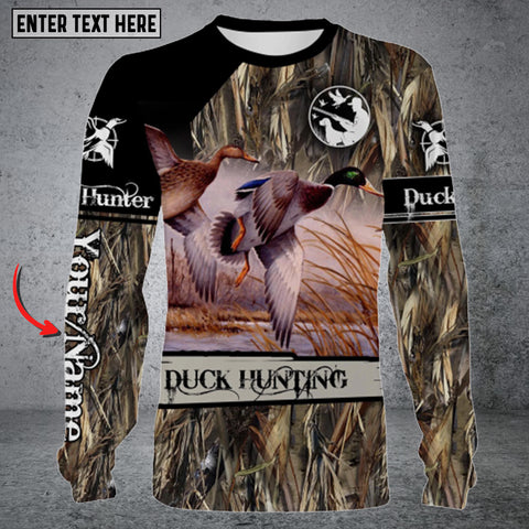 Maxcorners Personalized Name Duck Hunting Long Sleeve Shirt