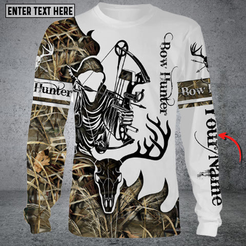 Maxcorners Personalized Name Deer Hunter Long Sleeve Shirt