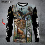 Maxcorners Personalized Name Bow Hunting Long Sleeve Shirt