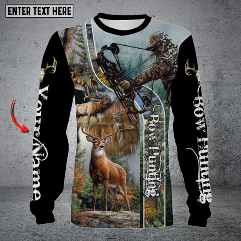 Maxcorners Personalized Name Bow Hunting Long Sleeve Shirt