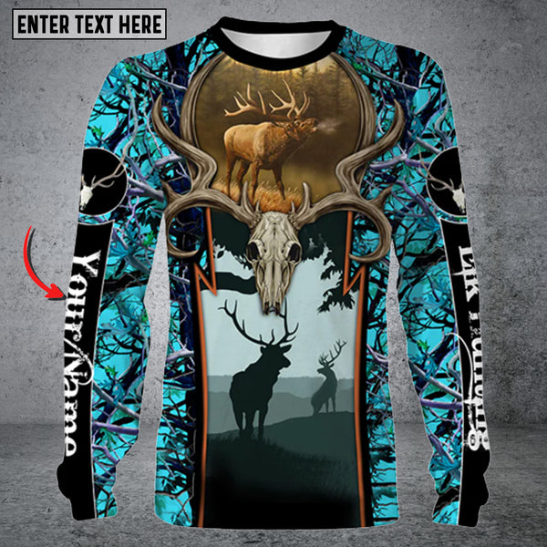 Maxcorners Personalized Name Deer Hunting Long Sleeve Shirt