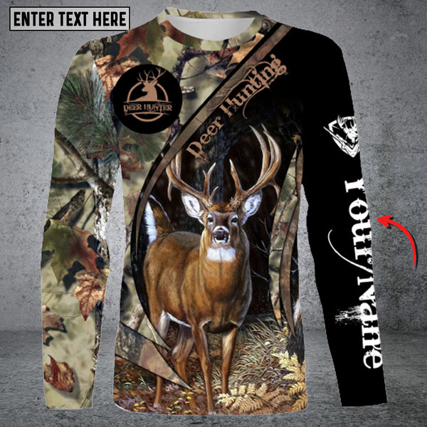 Maxcorners Personalized Name Deer Hunting Long Sleeve Shirt