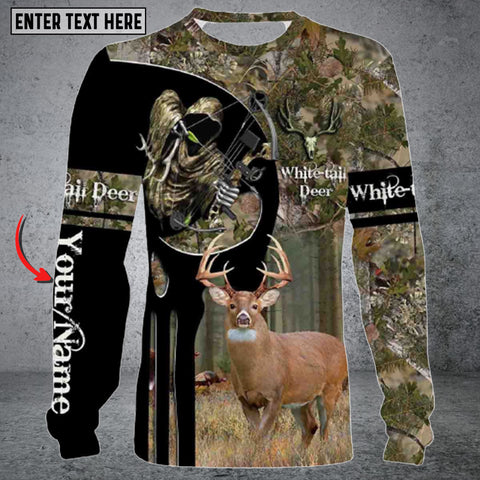 Maxcorners Personalized Name Deer Hunting Camo Long Sleeve Shirt