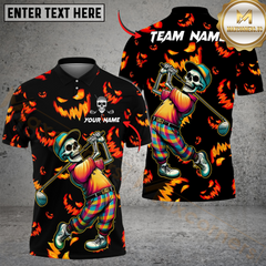 Maxcorners Golf Halloween Skeleton Multicolor Customized Name, Team Name 3D Shirts