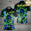 Maxcorners Bowling Neon Cyber Cartoon Character Mascot Cap Sunglasses Flying Pins Graphic Multicolor Customized Name, Team Name 3D Shirts