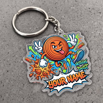 Maxcorners Clay Shooting Funny Cartoon Peace Clay Target Customized Name 3D Keychain And Ornament