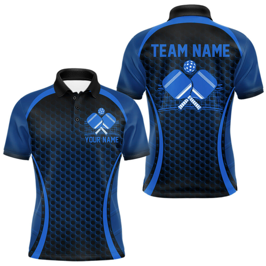 Maxcorners Custom Blue Pickleball Shirts For Men, Men's Pickleball Outfit Pickleball Team Shirts LM1202