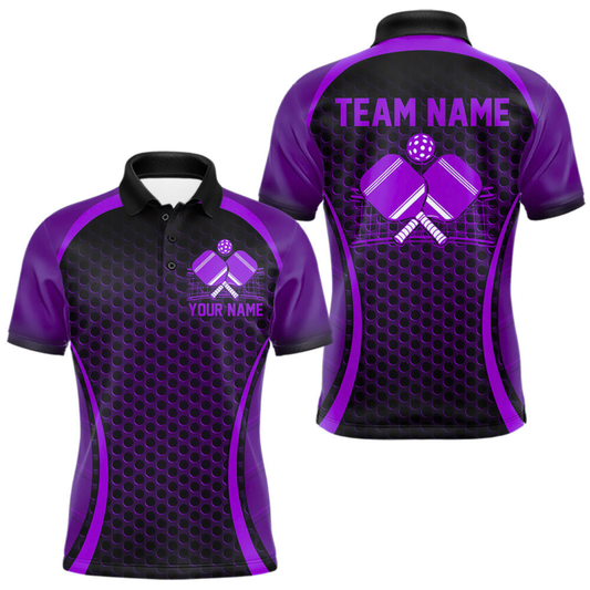 Maxcorners Custom Purple Pickleball Shirts For Men, Men's Pickleball Outfit Pickleball Team Shirts LM1202