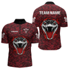 Maxcorners Men’s Darts Team Shirt Featuring Fierce Scarlet Cobra Head Snakeskin Pattern LM1605