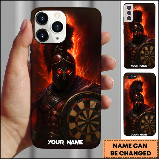 Maxcorners Darts Spartan Warrior Dartboard Multicolor Personalized Name 3D Phone Case