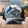 Maxcorners Fishing Graphic Jumping Fish Tribal Texture Customized Name 3D Cap