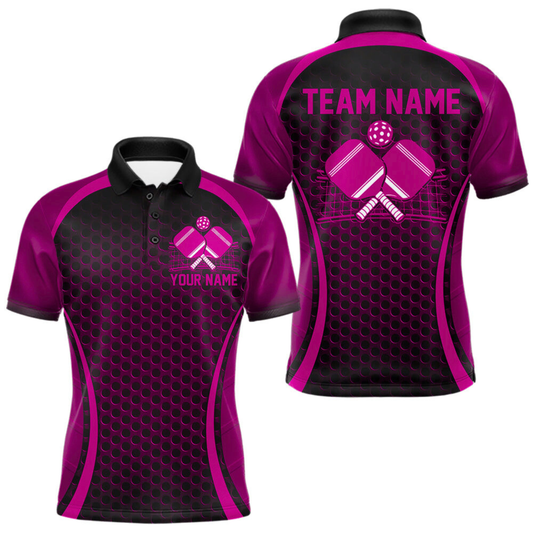 Maxcorners Custom Pink Pickleball Shirts For Men, Men's Pickleball Outfit Pickleball Team Shirts LM1202