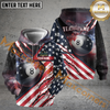 Maxcorners Billiard American Flag Patriot Customized Name, Team Name 3D Polo Shirt