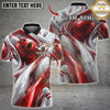Maxcorners Bowling Abstract Fluid White Multicolor Customized Name, Team Name 3D Shirts