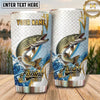 Maxcorners Fishing Tumbler White Gold Marble Geometric Design Personalized Name Tumbler (13 Species)