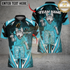 Maxcorners Billiard Wolf Mascot Flames Multicolor Customized Name, Team Name 3D Shirt
