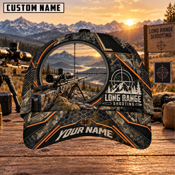 Maxcorners Long Range Shooting Sunset Scope View Personalized Name 3D Cap