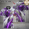 Maxcorners Bowling Abstract Fluid White Multicolor Customized Name, Team Name 3D Shirts