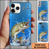 Maxcorners Blue Scale Lightning Water Splash Personalized Name Phone Case (13 Fish Species)