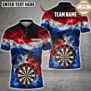 Maxcorners Darts Netherlands Flag Fiery Dartboard Personalized Name 3D Unisex Shirt