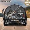 Maxcorners Fishing Graphic Carbon Fiber Metallic Pattern Customized Name 3D Cap