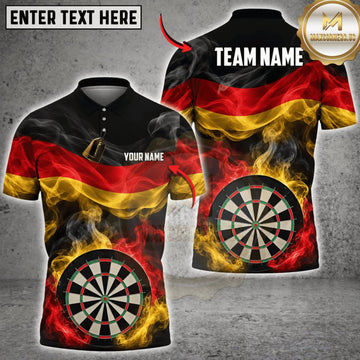 Maxcorners Darts Germany Flag Fiery Dartboard Personalized Name 3D Unisex Shirt