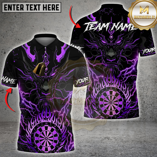 Maxcorners Darts Golden Dragon Multicolor Customized Name, Team Name 3D Shirts