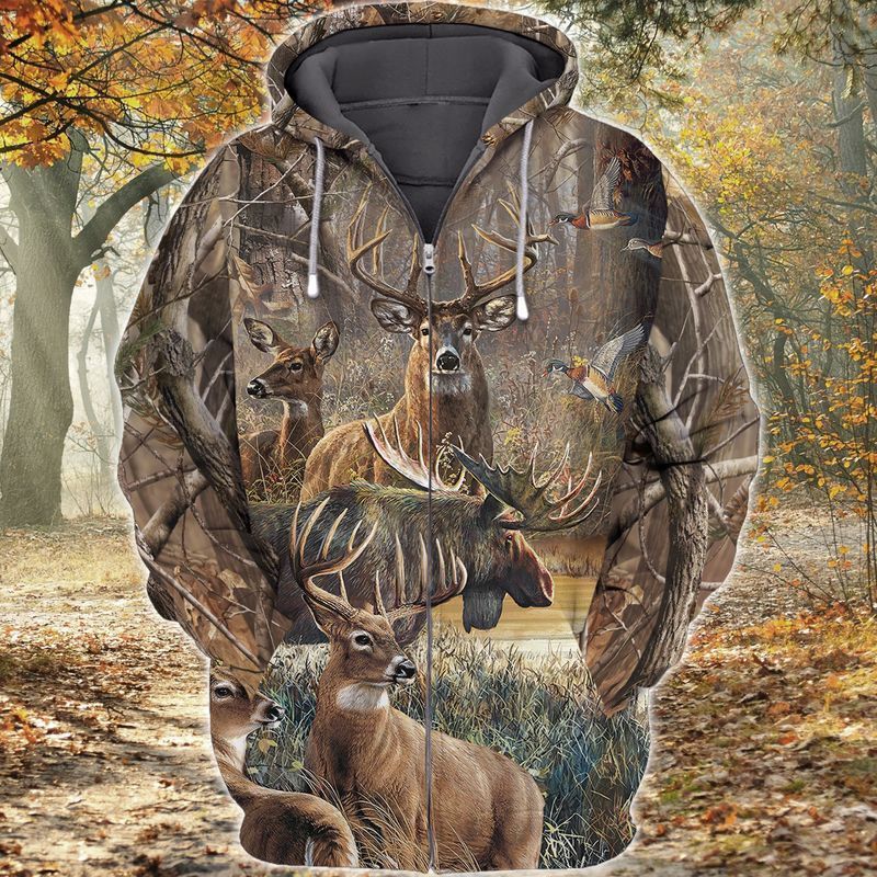 Maxcorners Hunting Deer Style Shirt 3D All Over Printed Clothes