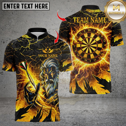Maxcorners Zues With Thunder Darts Design Multicolor Customized Name, Team Name 3D Shirts
