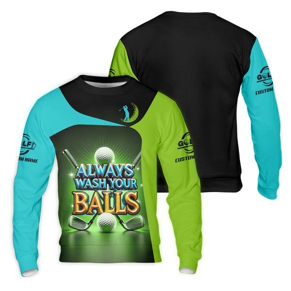 Maxcorners Always Wash Your Balls Custom Golf Polo Shirt, Funny Golf Shirt, Mens Golf Gift