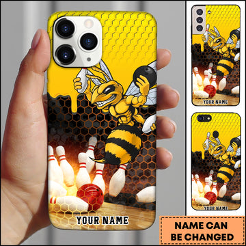 Maxcorners Bowling Honeycomb Bee Strike Personalized Name 3D Phone Case