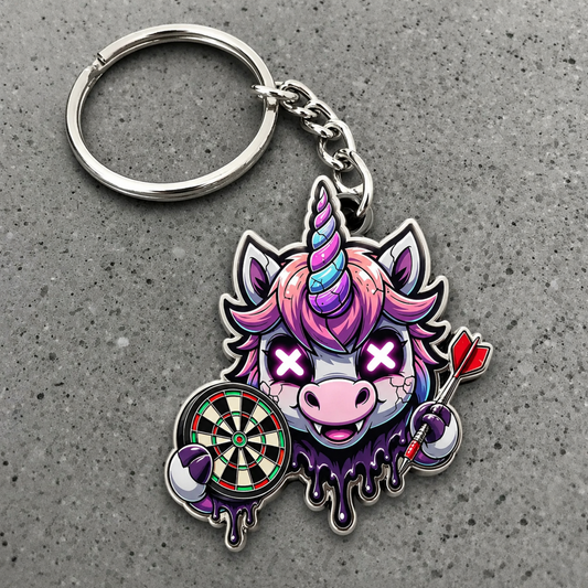 Maxcorners Darts Zombie Unicorn 3D Keychain And Ornament