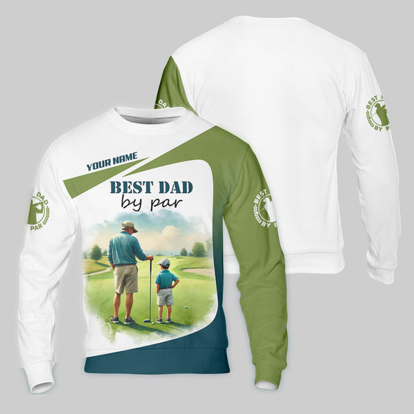 Maxcorners Custom Best Dad By Par Golf Polo Shirt, Father And Son Shirt, Gift For Golfers