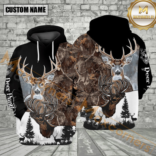 Maxcorners Deer Hunting Winter Forest All Over Print Shirt
 Best Gift For Hunter