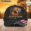 Maxcorners Dog Hunting And Duck Hunting Dog American Flag Personalized Name 3D Cap