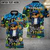 Maxcorners Cool Bear Pool Shirt Street Graffiti Billiards Urban Style Multi Options Personalized Name, Team Name Unisex 3D Shirt (4 Colors)