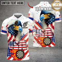 Maxcorners Darts Eagle Flag Star Customized Name, Team Name 3D Shirt (4 Colors)