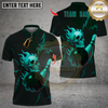 Maxcorners Metal Skull Bowling Multicolor Customized Name, Team Name 3D Shirts