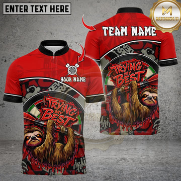 Maxcorners Darts Angry Sloth Dartboard Design Multicolor Customized Name, Team Name 3D Shirts