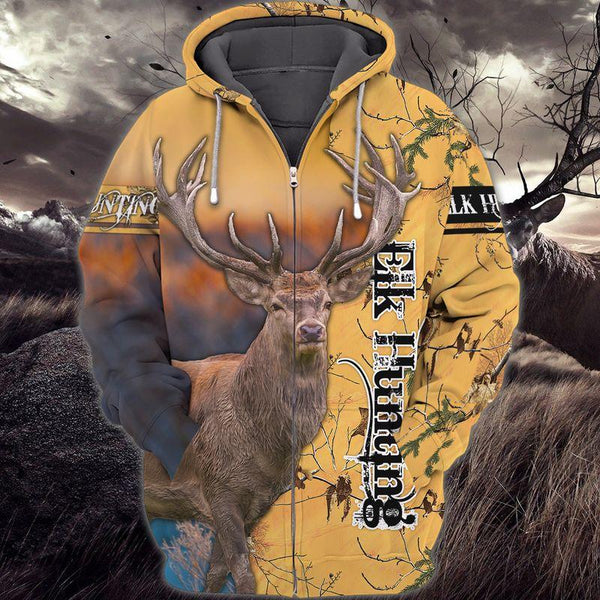 Maxcorners Hunting Elk Shirt 3D All Over Printed Clothes