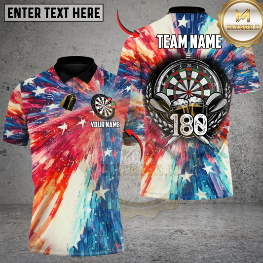 Maxcorners Darts Dartboard 180 Graphic Personalized Name 3D Unisex Shirt