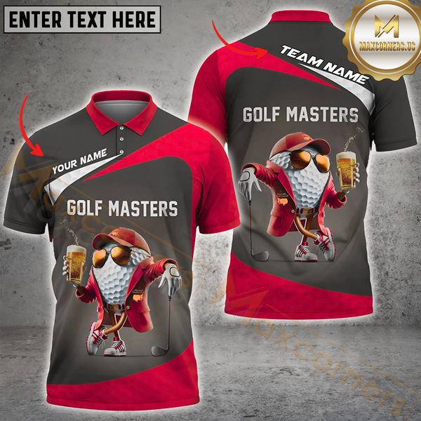 Maxcorners Golf Beer Masters Chill Vibe Multicolor Personalized 3D Shirt