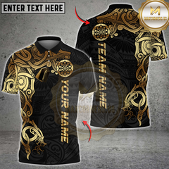 Maxcorners Darts Tribal Gold Pattern Multicolor Customized Name, Team Name 3D Shirts