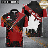 MaxCorners Darts Canadian Flag Customized Name, Team Name 3D Polo Shirt