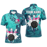Maxcorners Retro Bowling Water Milk Multicolor Option Customized Name 3D Shirt