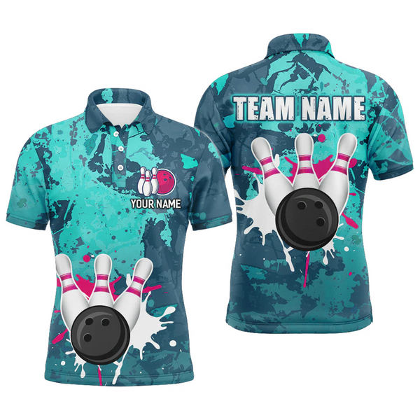 Maxcorners Retro Bowling Water Milk Multicolor Option Customized Name 3D Shirt